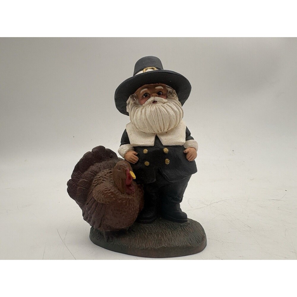 Vintage Tom Clark Cairn Studio Pilgrim Santa w Turkey 1989 Thanksgiving